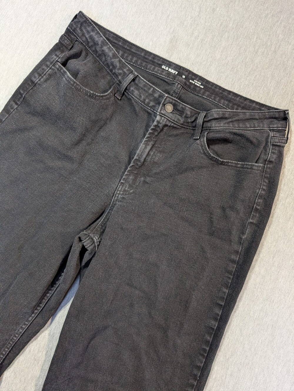 Old Navy High Rise Wow Wide Leg Jeans Women's 16 Black
